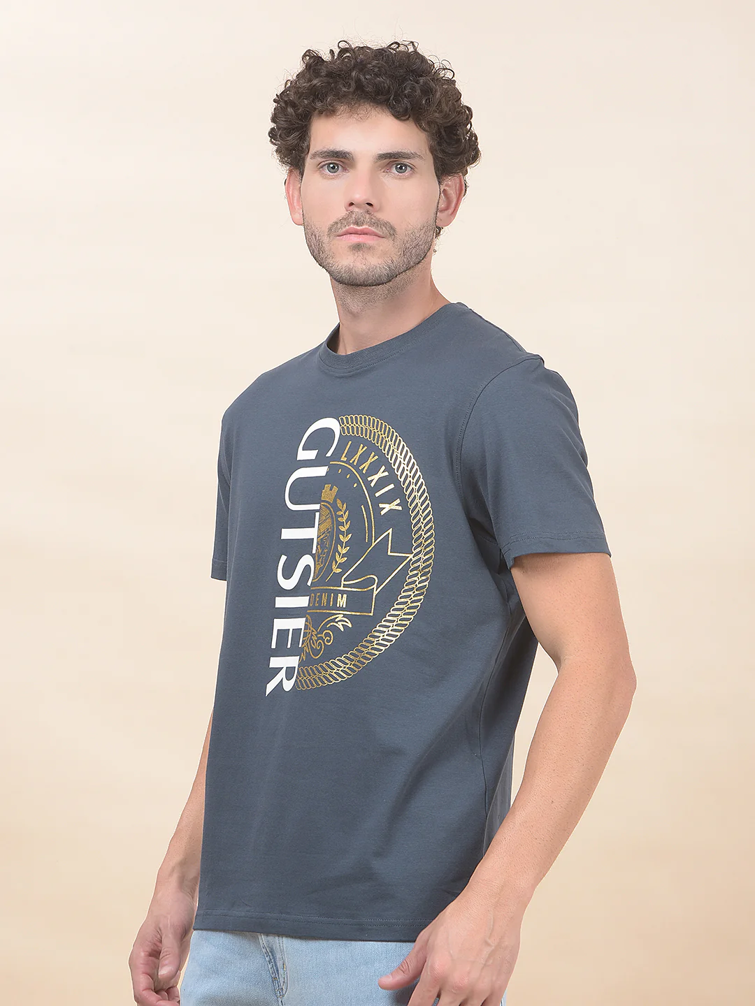 T-Shirt for Men | Breathable & Soft with Color Fastness Regular Fit Round Neck Cotton Blend Fabric Printed Pattern - Image 5