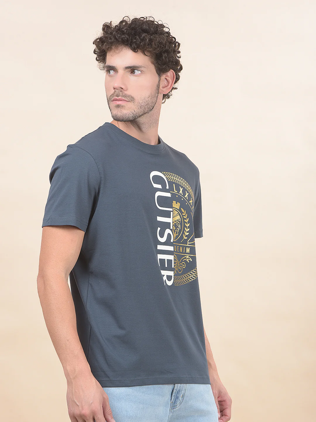 T-Shirt for Men | Breathable & Soft with Color Fastness Regular Fit Round Neck Cotton Blend Fabric Printed Pattern - Image 6