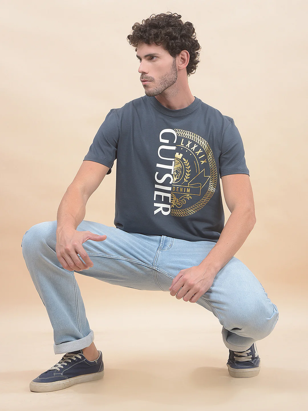 T-Shirt for Men | Breathable & Soft with Color Fastness Regular Fit Round Neck Cotton Blend Fabric Printed Pattern - Image 8