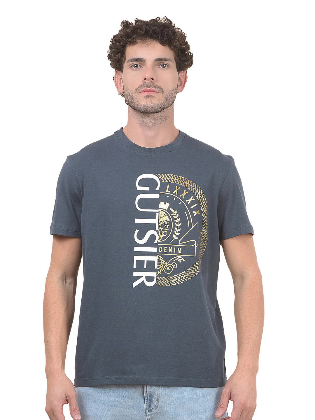 T-Shirt for Men | Breathable & Soft with Color Fastness Regular Fit Round Neck Cotton Blend Fabric Printed Pattern - Image 9
