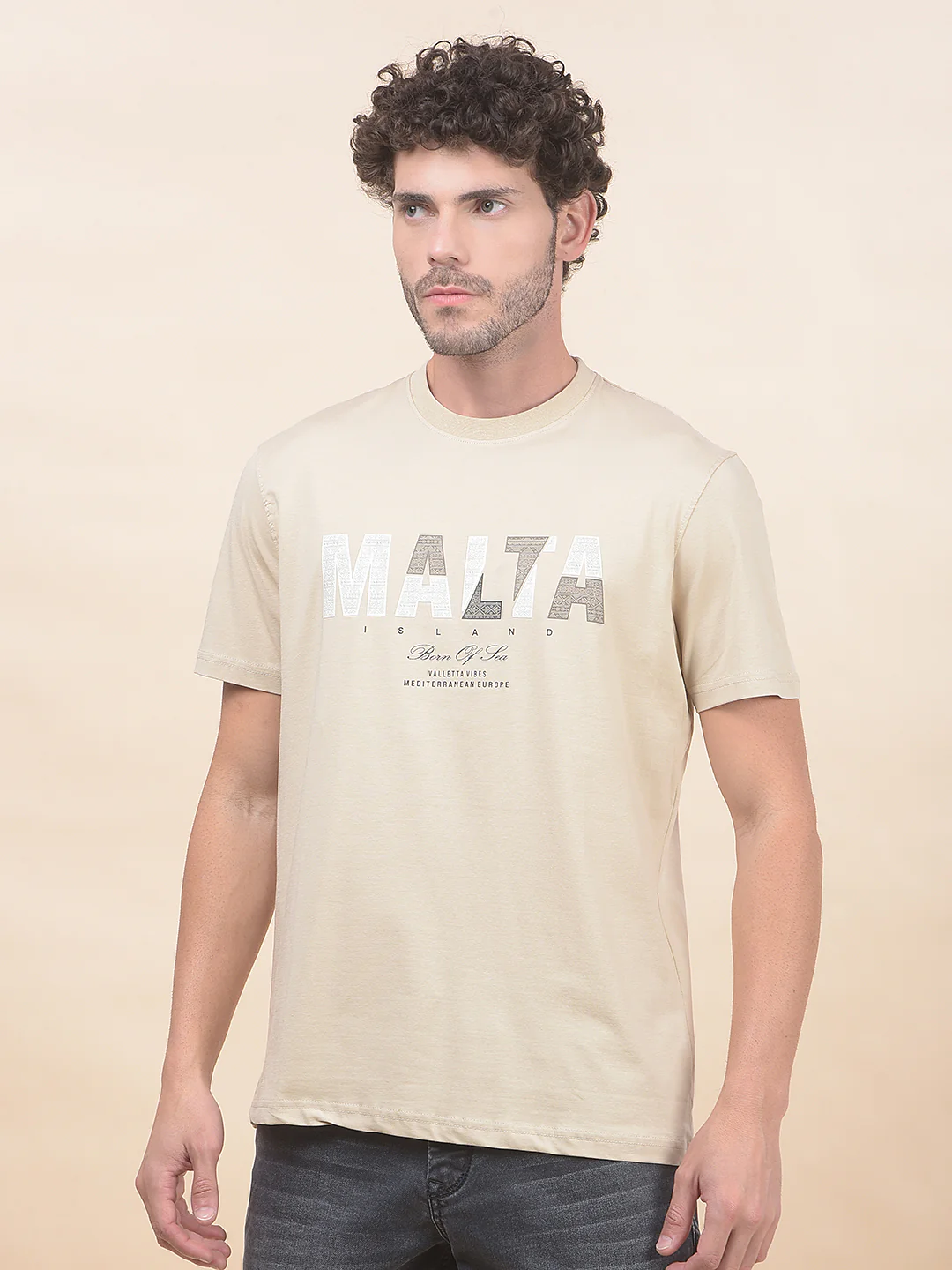 T-Shirt for Men | Breathable & Soft with Color Fastness Regular Fit Round Neck Cotton Blend Fabric Printed Pattern - Image 6