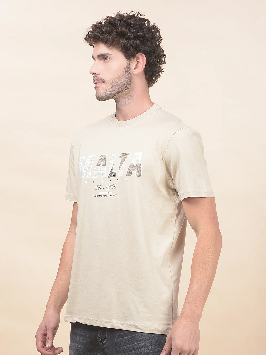 T-Shirt for Men | Breathable & Soft with Color Fastness Regular Fit Round Neck Cotton Blend Fabric Printed Pattern - Image 7