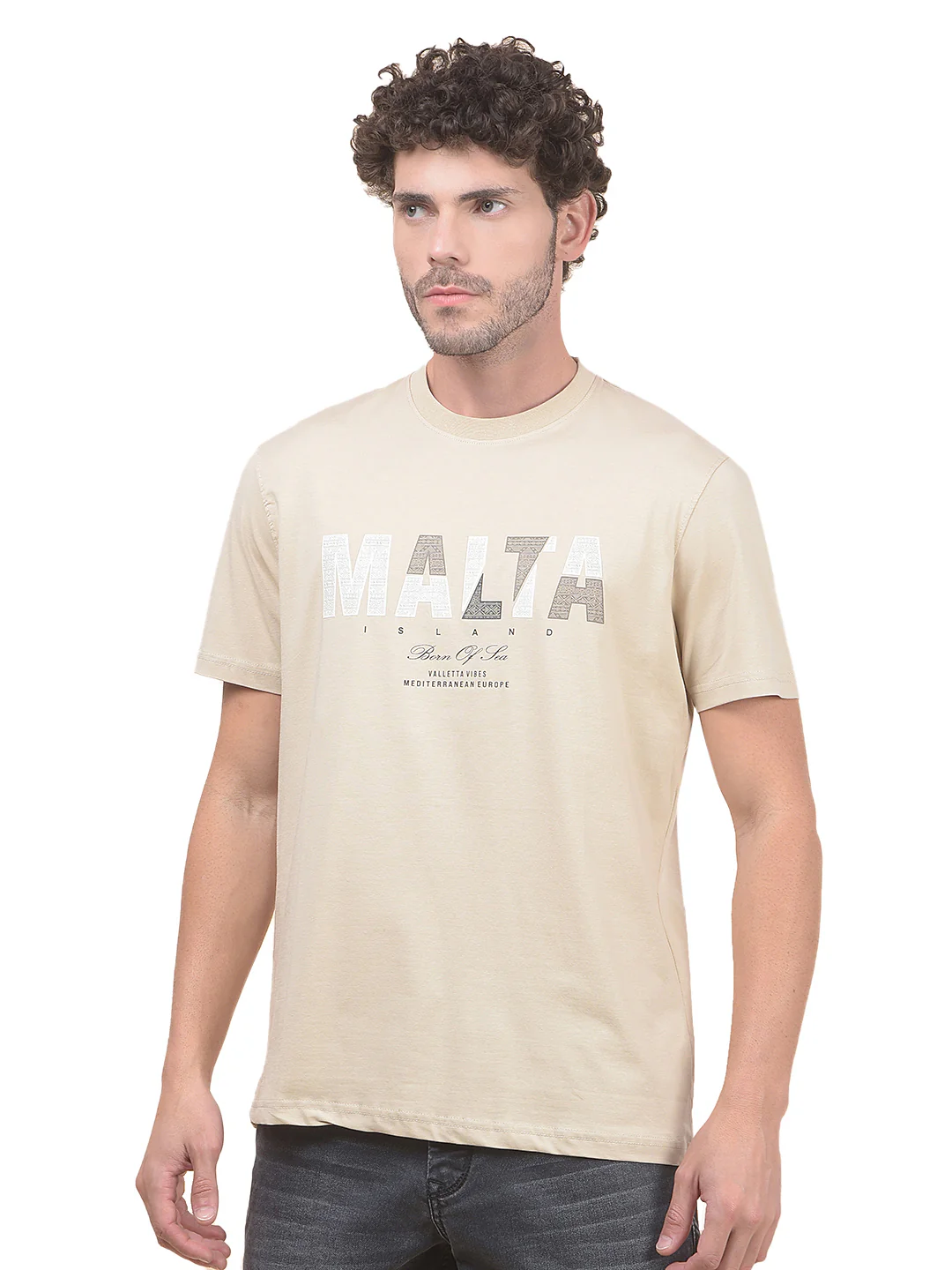 T-Shirt for Men | Breathable & Soft with Color Fastness Regular Fit Round Neck Cotton Blend Fabric Printed Pattern - Image 9