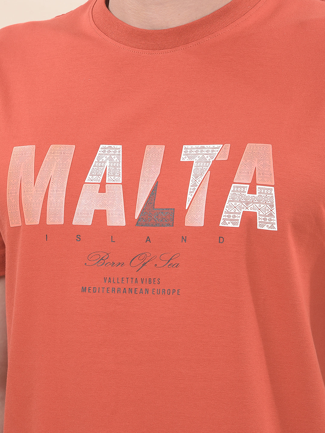 T-Shirt for Men | Breathable & Soft with Color Fastness Regular Fit Round Neck Cotton Blend Fabric Printed Pattern - Image 8