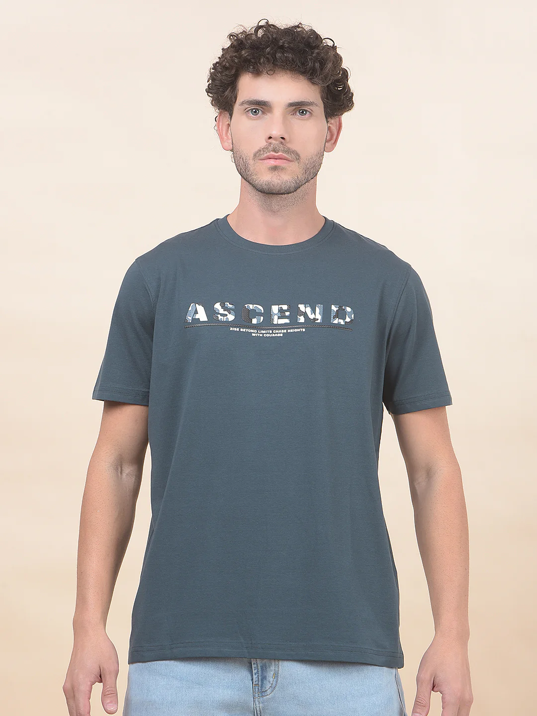 T-Shirt for Men | Breathable & Soft with Color Fastness Regular Fit Round Neck Cotton Blend Fabric Printed Pattern - Image 5