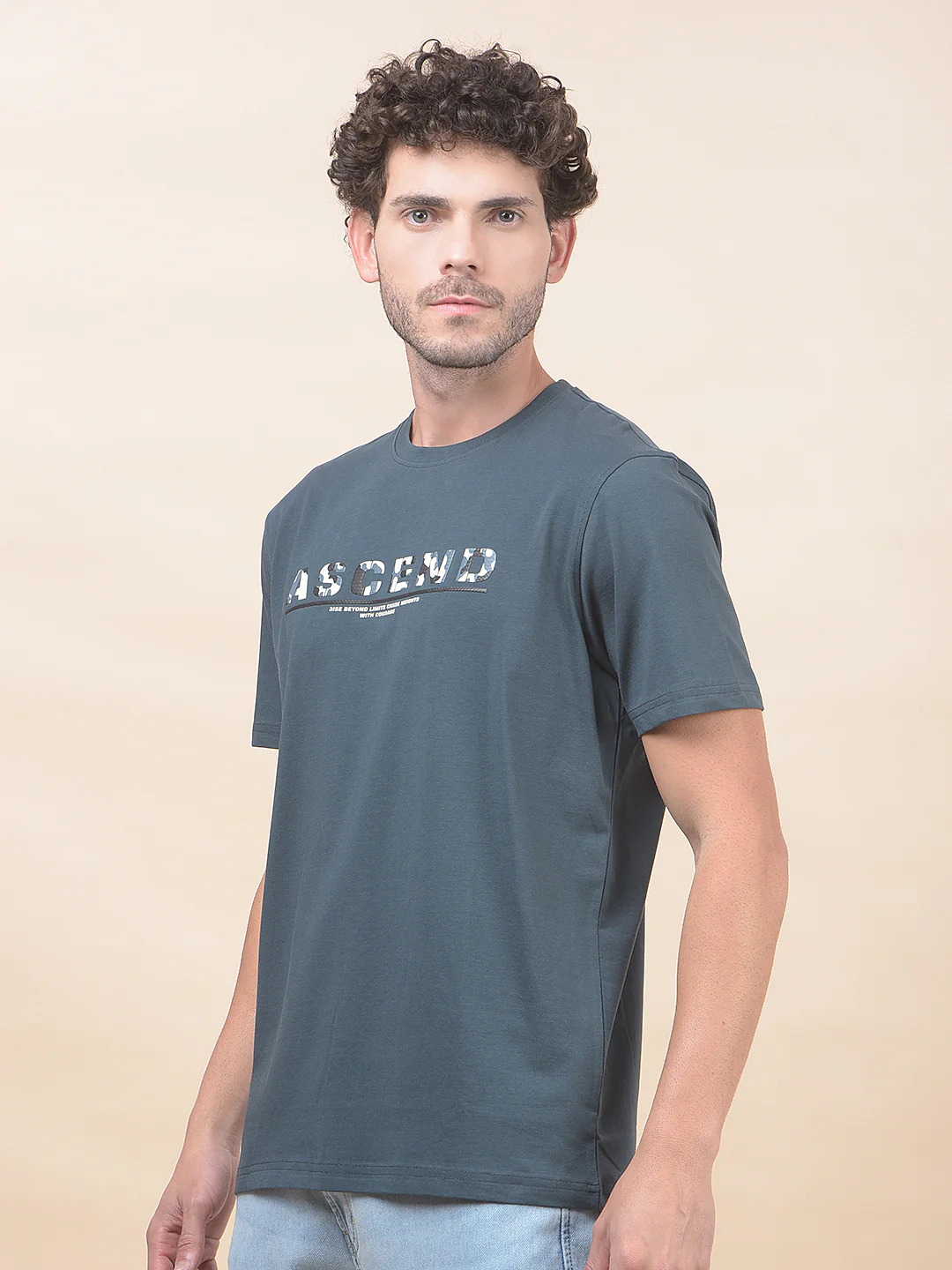 T-Shirt for Men | Breathable & Soft with Color Fastness Regular Fit Round Neck Cotton Blend Fabric Printed Pattern - Image 6