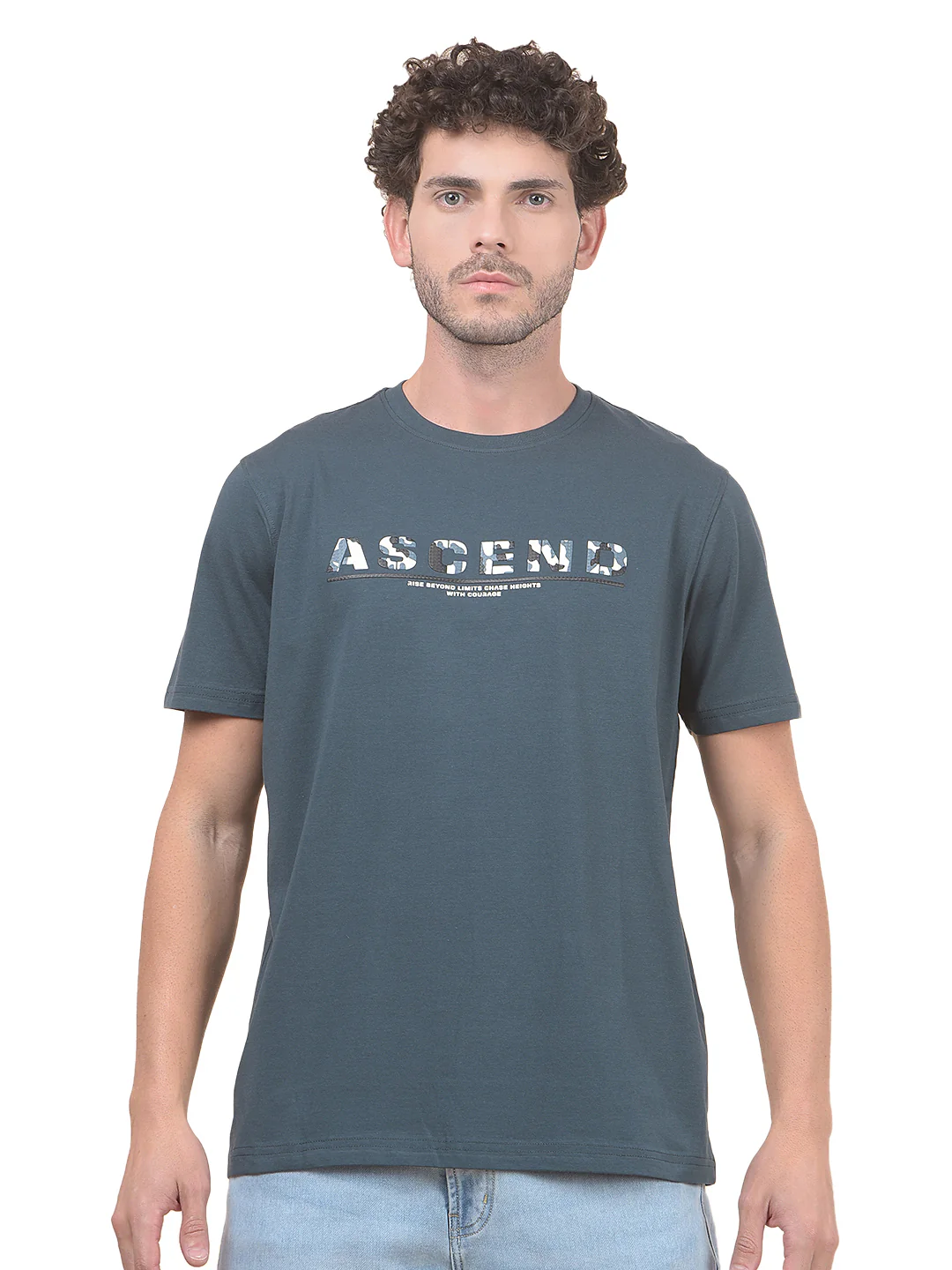 T-Shirt for Men | Breathable & Soft with Color Fastness Regular Fit Round Neck Cotton Blend Fabric Printed Pattern - Image 8