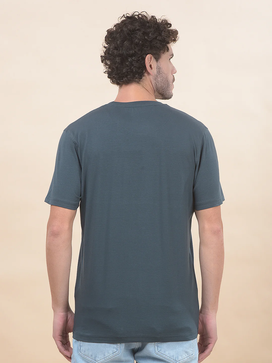 T-Shirt for Men | Breathable & Soft with Color Fastness Regular Fit Round Neck Cotton Blend Fabric Printed Pattern - Image 9
