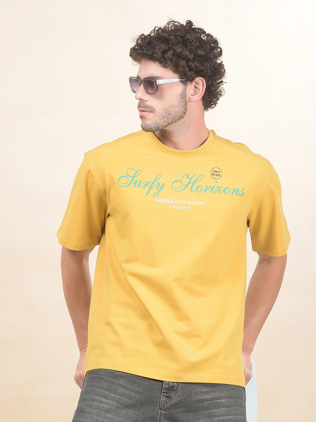 T-Shirt for Men | Breathable & Soft with Color Fastness Regular Fit Round Neck Cotton Blend Fabric Printed Pattern - Image 2