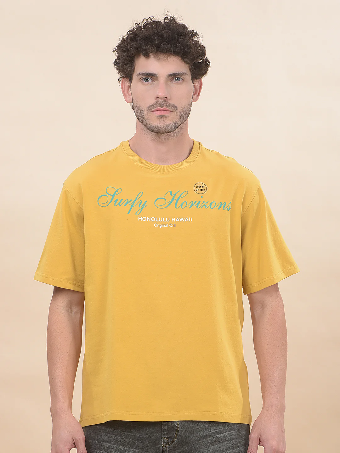 T-Shirt for Men | Breathable & Soft with Color Fastness Regular Fit Round Neck Cotton Blend Fabric Printed Pattern - Image 3