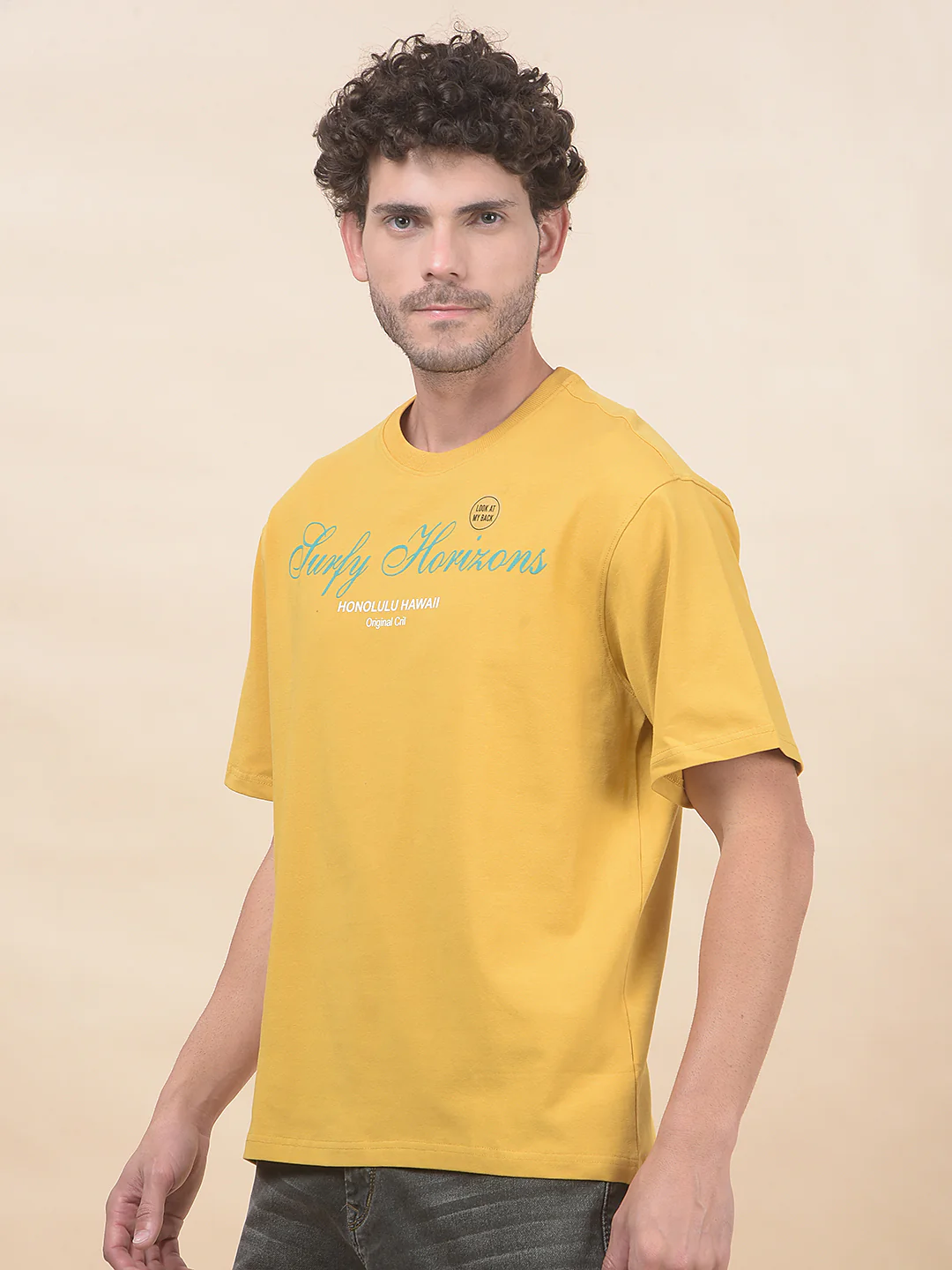 T-Shirt for Men | Breathable & Soft with Color Fastness Regular Fit Round Neck Cotton Blend Fabric Printed Pattern - Image 4