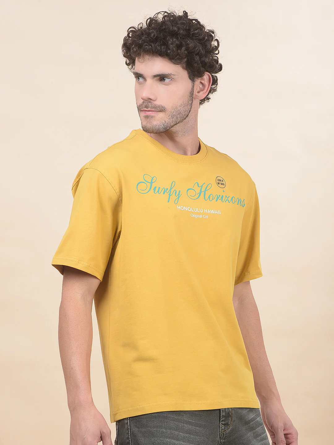 T-Shirt for Men | Breathable & Soft with Color Fastness Regular Fit Round Neck Cotton Blend Fabric Printed Pattern - Image 5