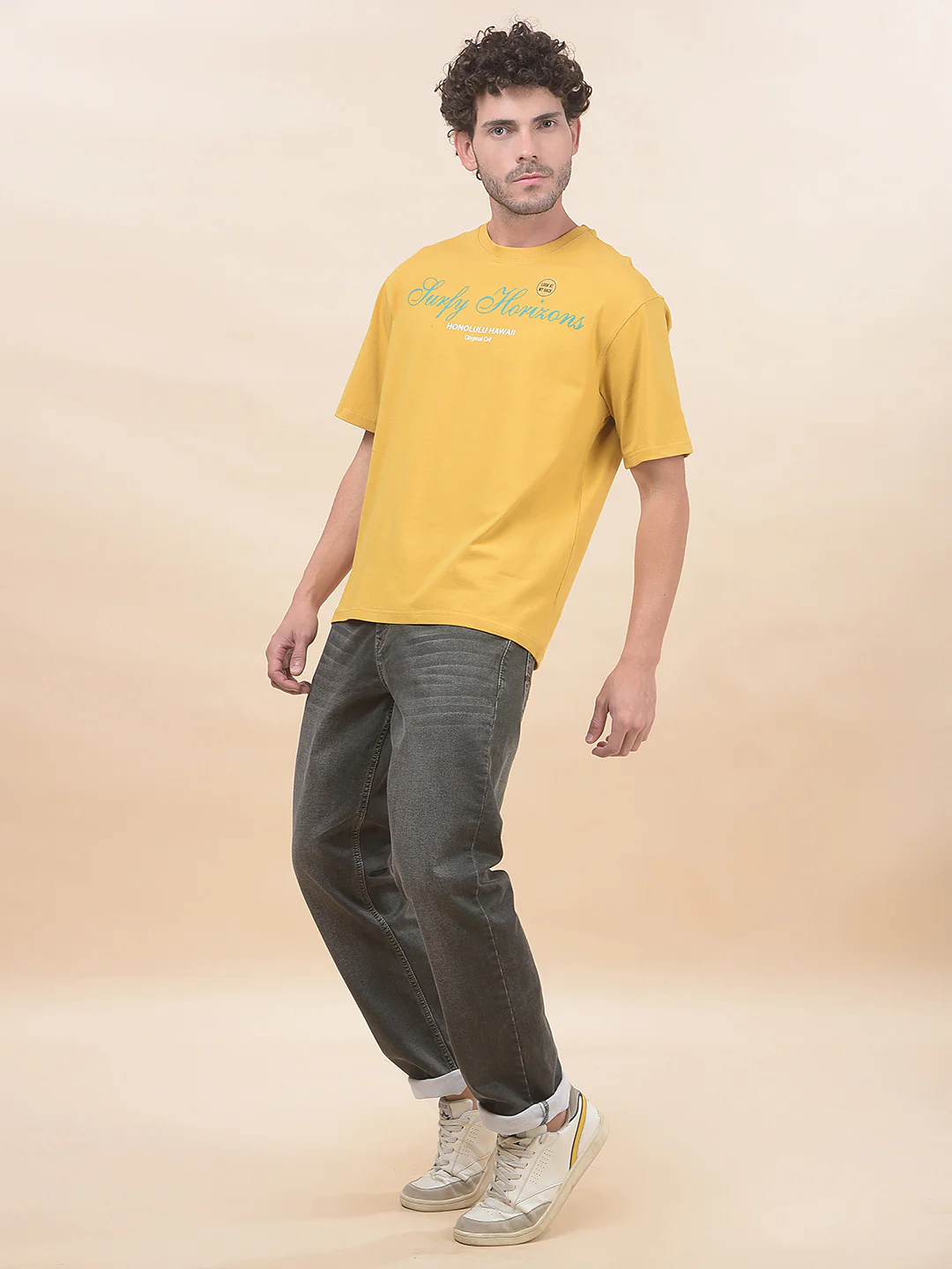T-Shirt for Men | Breathable & Soft with Color Fastness Regular Fit Round Neck Cotton Blend Fabric Printed Pattern - Image 8