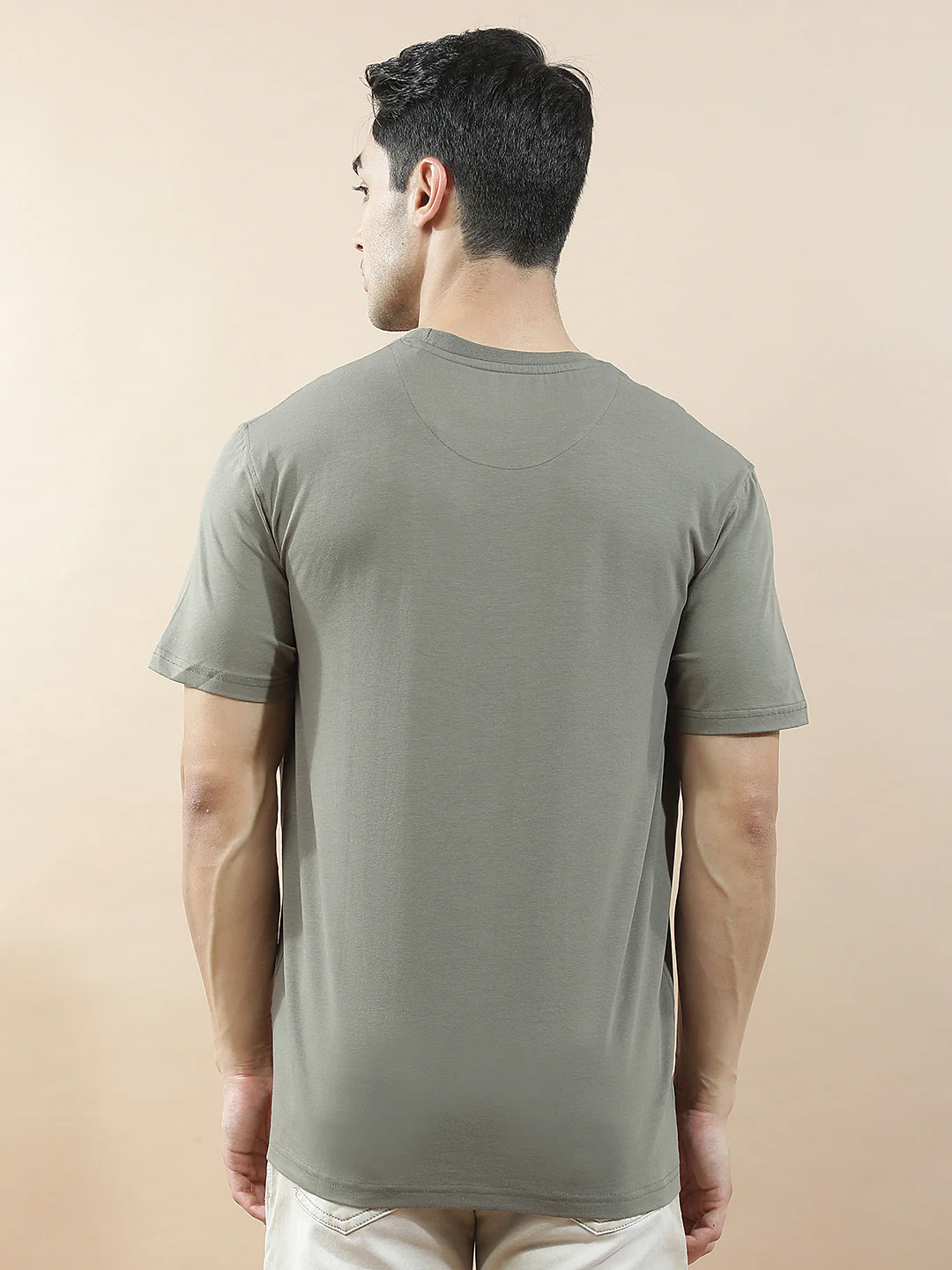 T-Shirt for Men | Breathable & Soft with Color Fastness Regular Fit Round Neck Cotton Blend Fabric Printed Pattern - Image 3