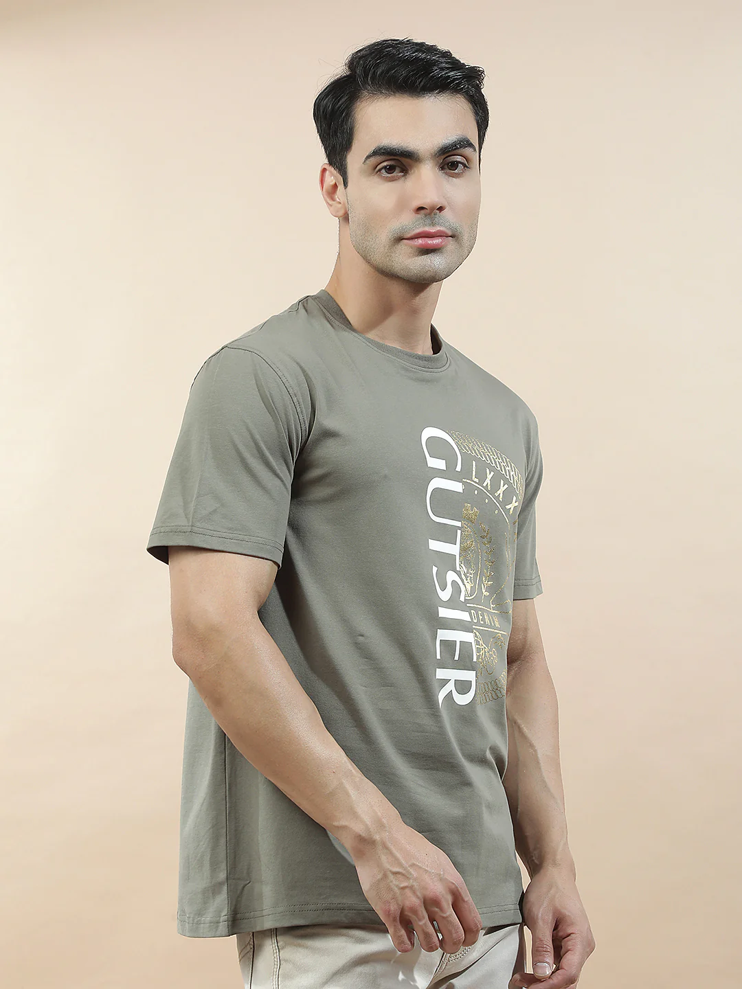T-Shirt for Men | Breathable & Soft with Color Fastness Regular Fit Round Neck Cotton Blend Fabric Printed Pattern - Image 6
