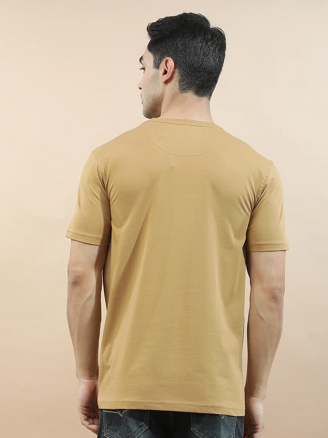 T-Shirt for Men | Breathable & Soft with Color Fastness Regular Fit Round Neck Cotton Blend Fabric Printed Pattern - Image 3