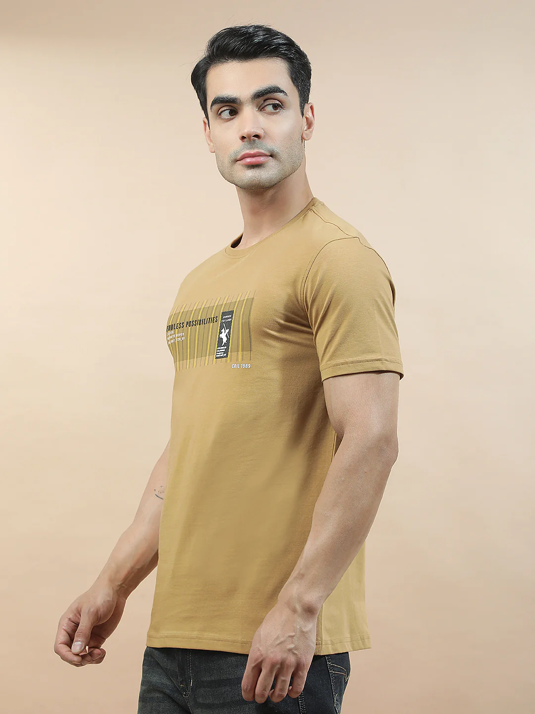 T-Shirt for Men | Breathable & Soft with Color Fastness Regular Fit Round Neck Cotton Blend Fabric Printed Pattern - Image 6