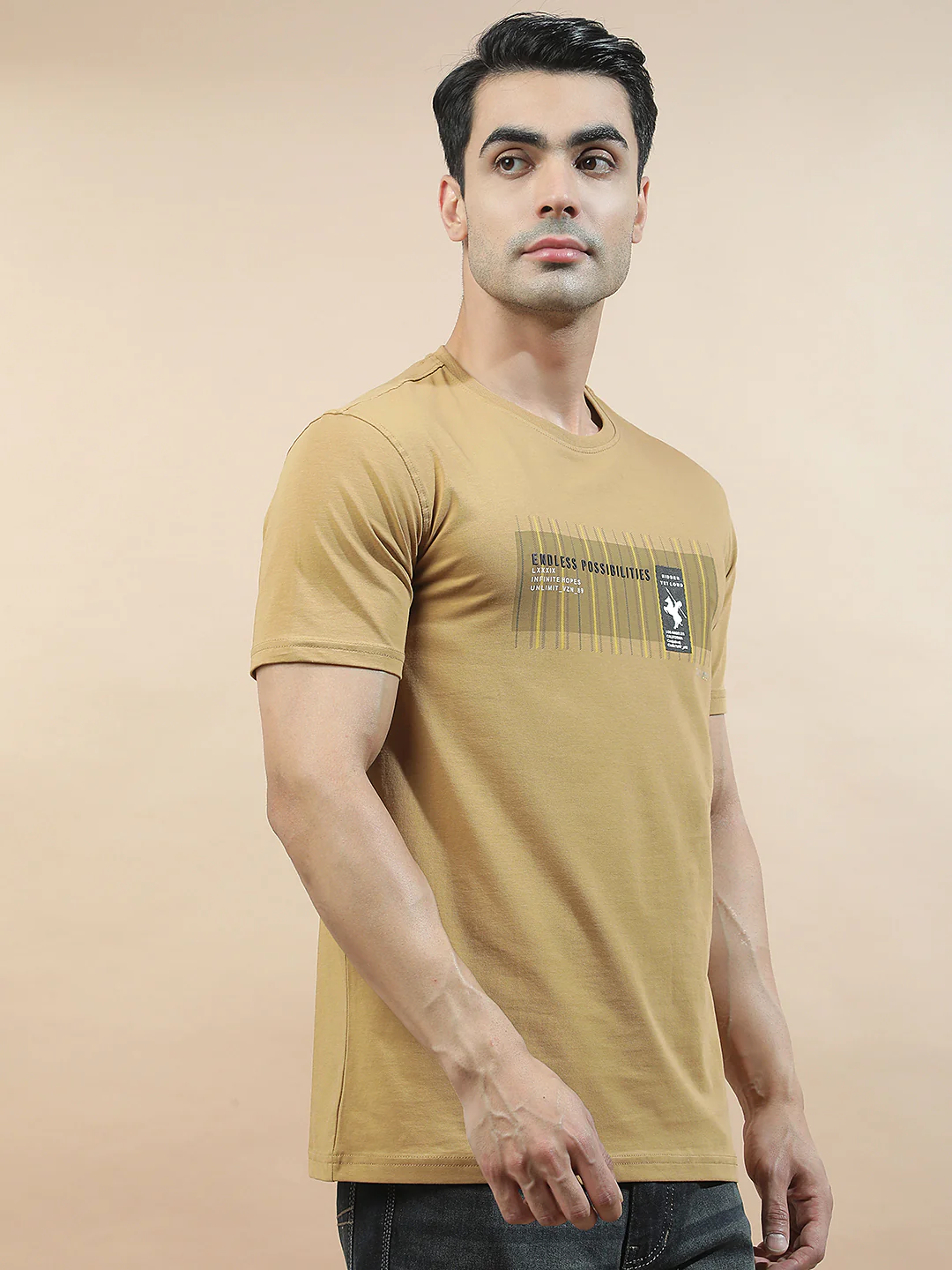 T-Shirt for Men | Breathable & Soft with Color Fastness Regular Fit Round Neck Cotton Blend Fabric Printed Pattern - Image 7