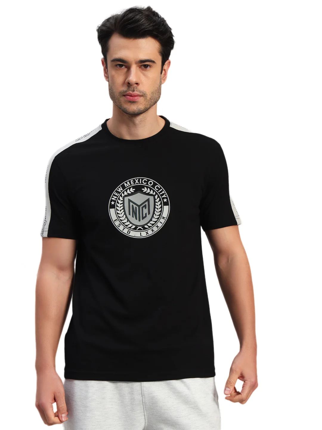 T-Shirt for Men | Breathable & Soft with Color Fastness Regular Fit Round Neck Cotton Blend Fabric Printed Pattern - Image 2