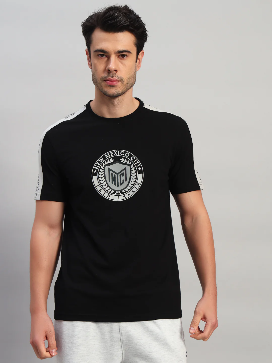 T-Shirt for Men | Breathable & Soft with Color Fastness Regular Fit Round Neck Cotton Blend Fabric Printed Pattern - Image 3