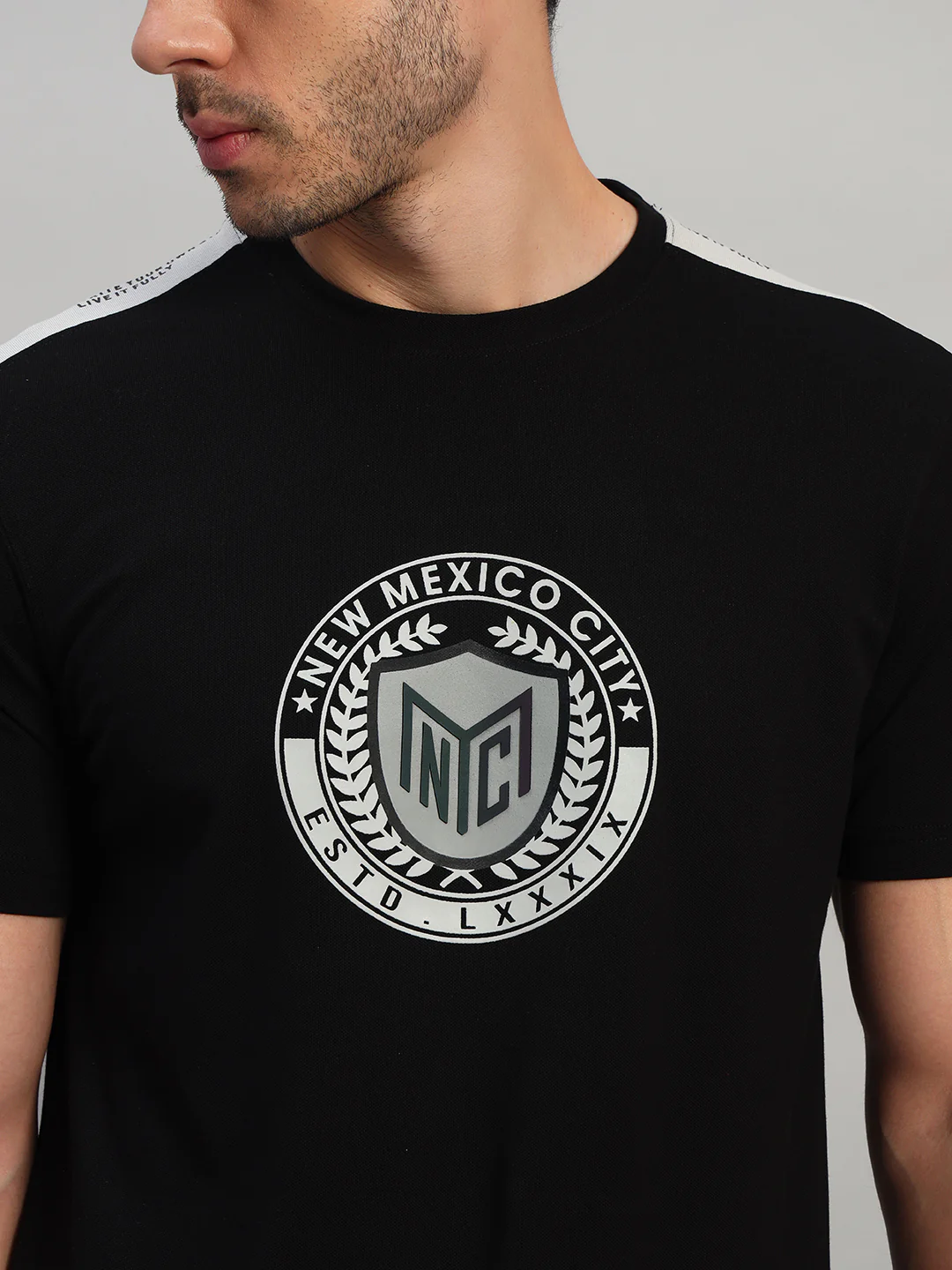 T-Shirt for Men | Breathable & Soft with Color Fastness Regular Fit Round Neck Cotton Blend Fabric Printed Pattern - Image 7