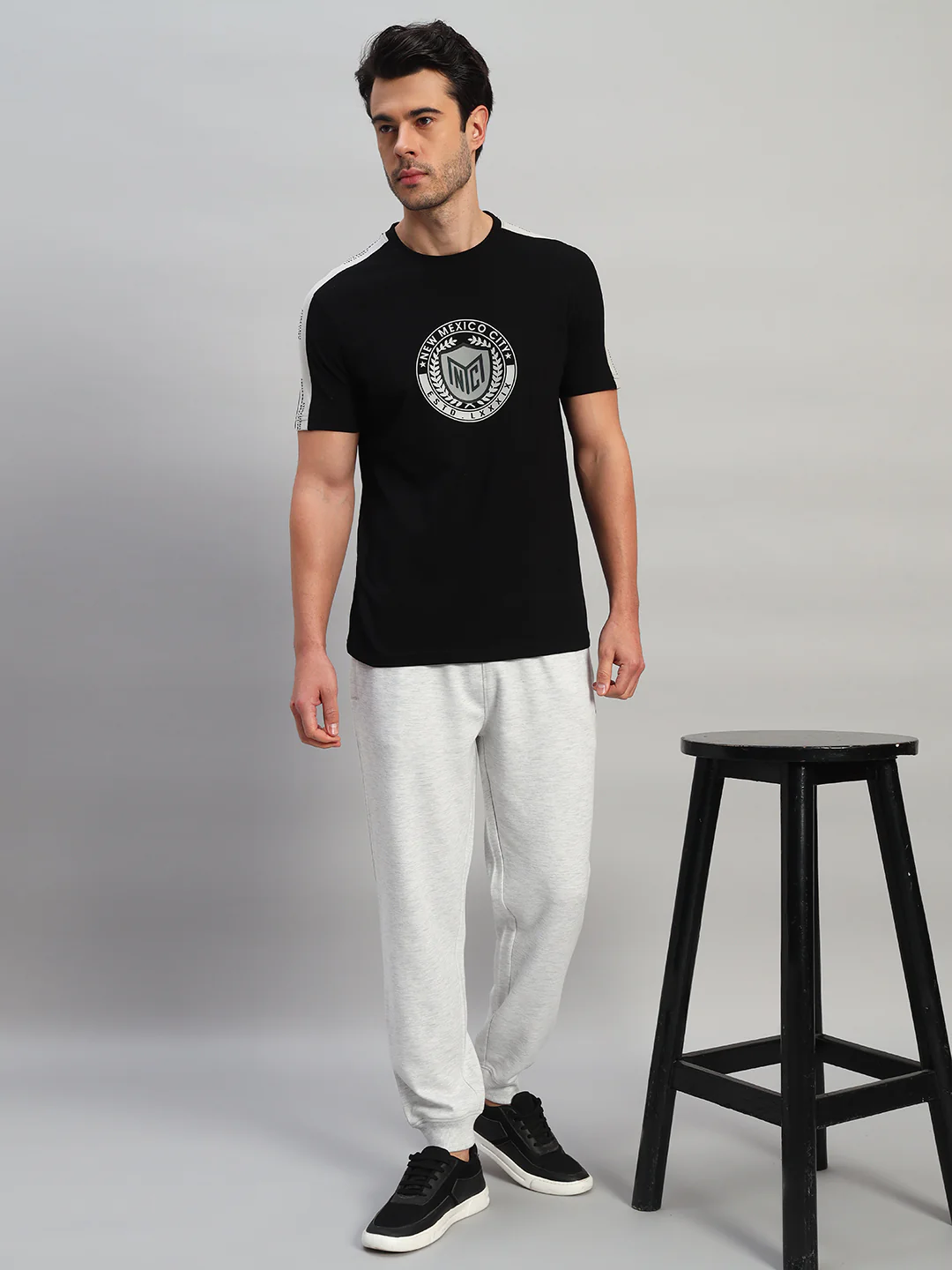 T-Shirt for Men | Breathable & Soft with Color Fastness Regular Fit Round Neck Cotton Blend Fabric Printed Pattern - Image 8