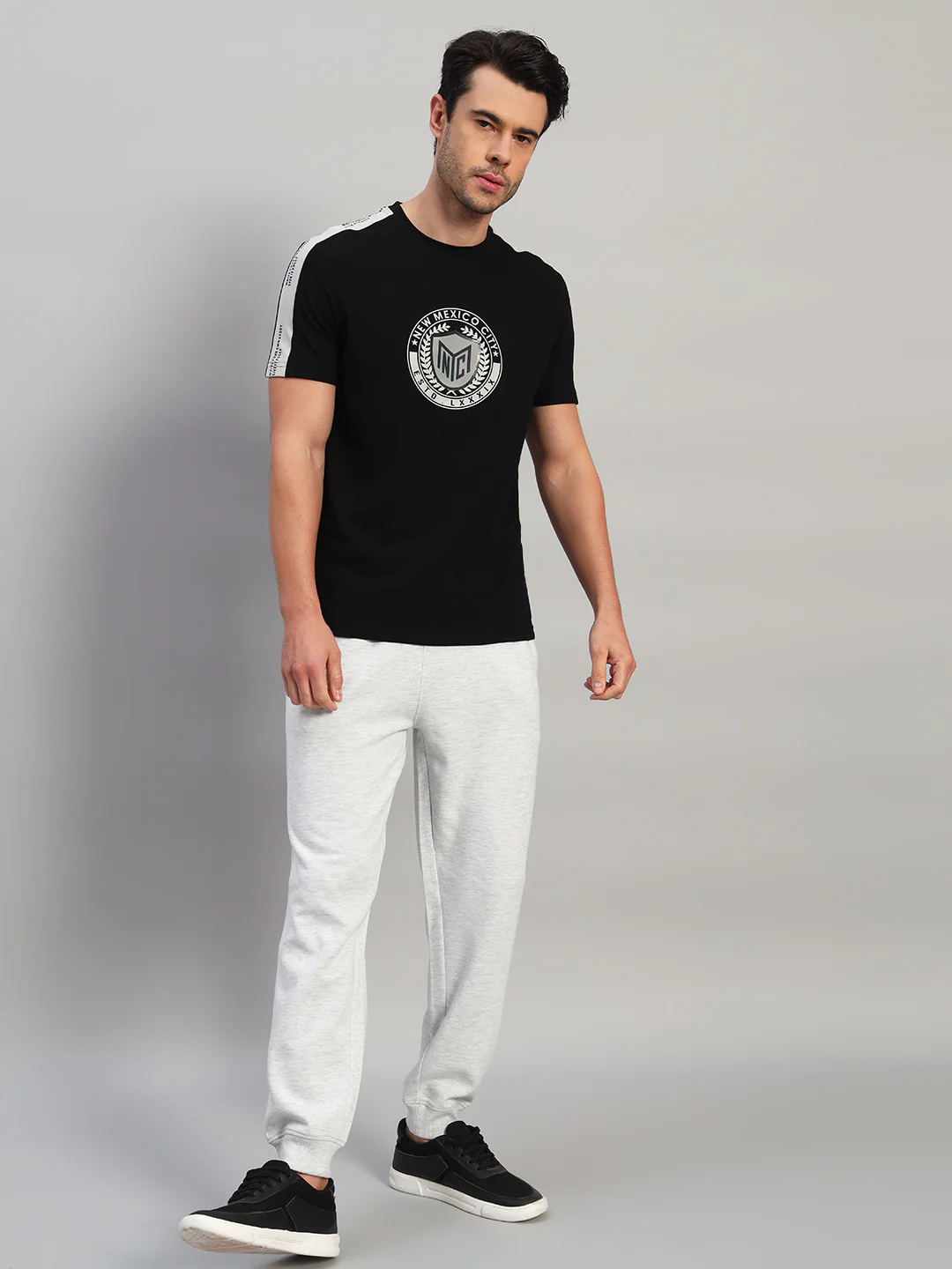 T-Shirt for Men | Breathable & Soft with Color Fastness Regular Fit Round Neck Cotton Blend Fabric Printed Pattern - Image 9
