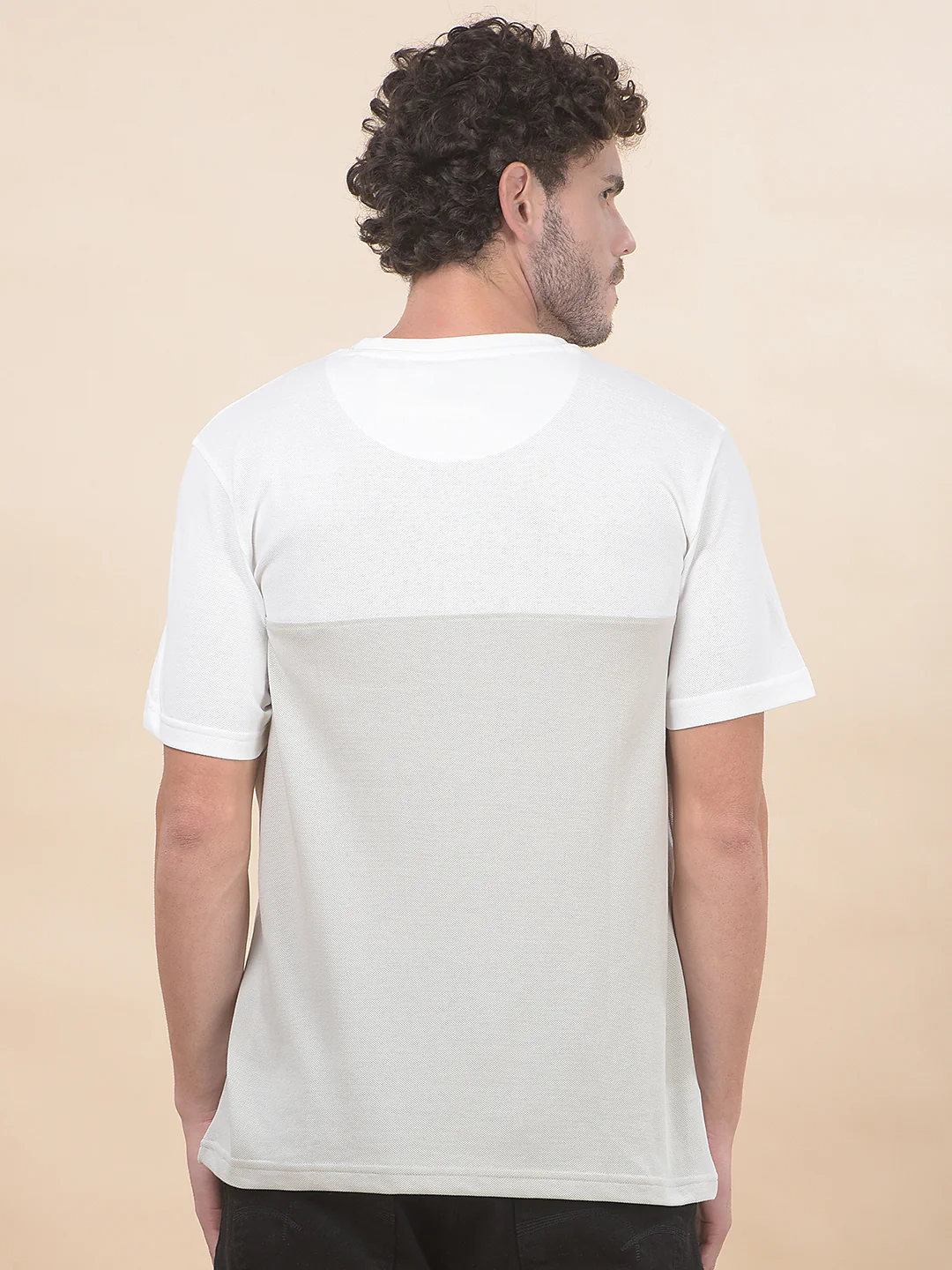 T-Shirt for Men | Breathable & Soft with Color Fastness Regular Fit Round Neck Poly Cotton Fabric Colourblocked Pattern - Image 2