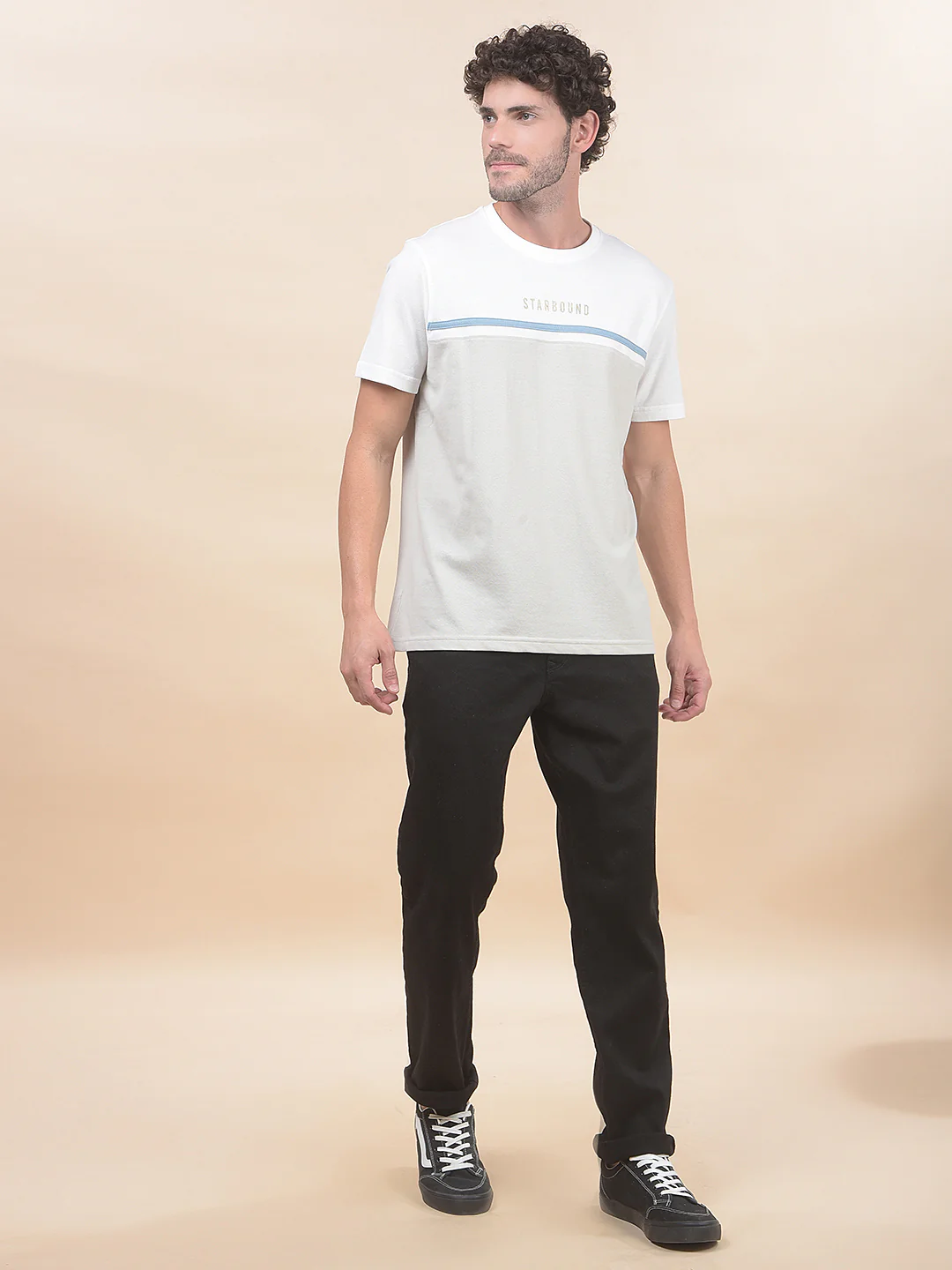 T-Shirt for Men | Breathable & Soft with Color Fastness Regular Fit Round Neck Poly Cotton Fabric Colourblocked Pattern - Image 4