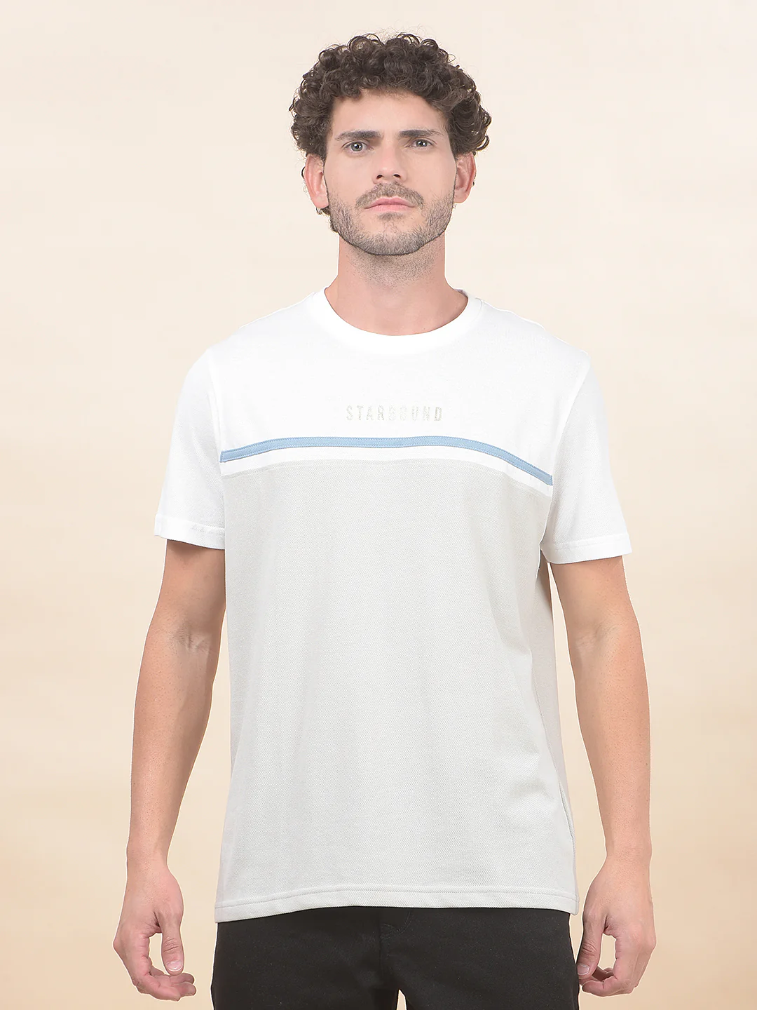 T-Shirt for Men | Breathable & Soft with Color Fastness Regular Fit Round Neck Poly Cotton Fabric Colourblocked Pattern - Image 5
