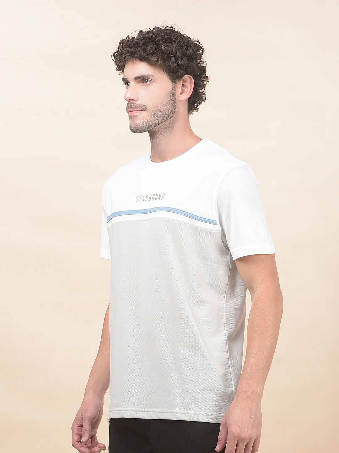 T-Shirt for Men | Breathable & Soft with Color Fastness Regular Fit Round Neck Poly Cotton Fabric Colourblocked Pattern - Image 6