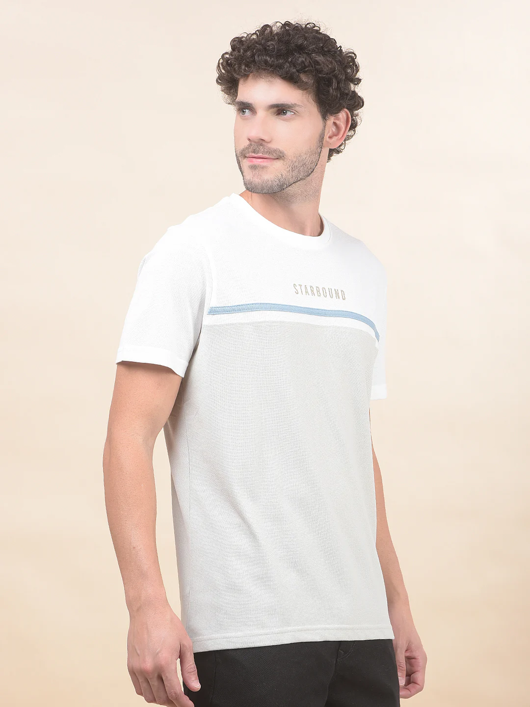 T-Shirt for Men | Breathable & Soft with Color Fastness Regular Fit Round Neck Poly Cotton Fabric Colourblocked Pattern - Image 7
