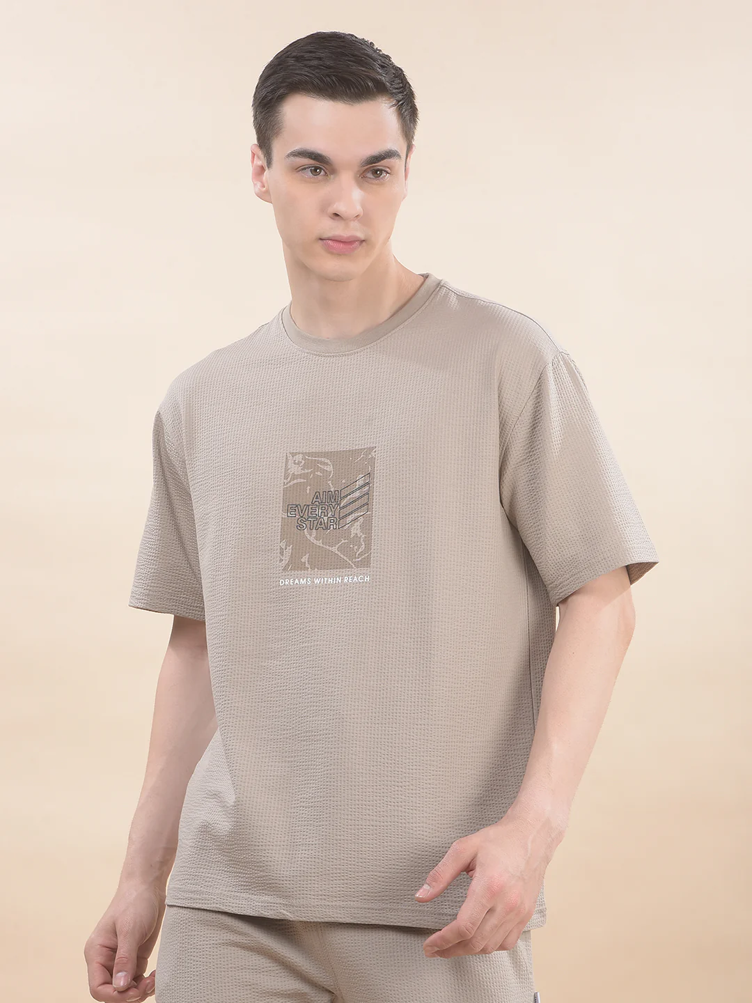 T-Shirt for Men | Breathable & Soft with Color Fastness Regular Fit Round Neck Poly Cotton Fabric Printed Pattern - Image 3