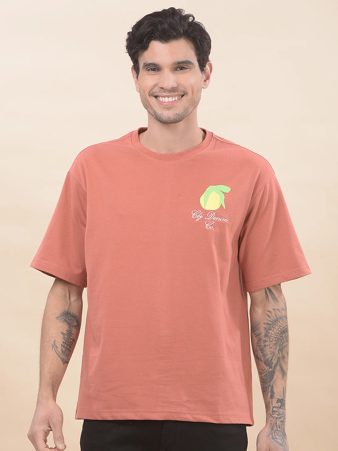 T-Shirt for Men | Breathable & Soft with Color Fastness Regular Fit Round Neck Poly Cotton Fabric Printed Pattern - Image 3