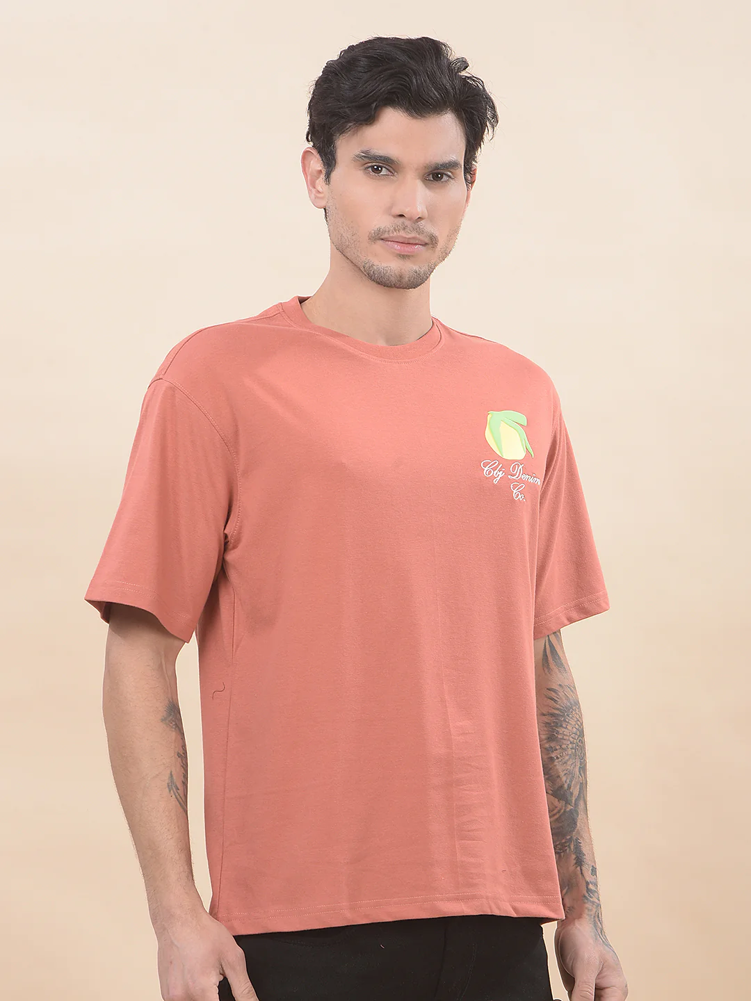 T-Shirt for Men | Breathable & Soft with Color Fastness Regular Fit Round Neck Poly Cotton Fabric Printed Pattern - Image 5