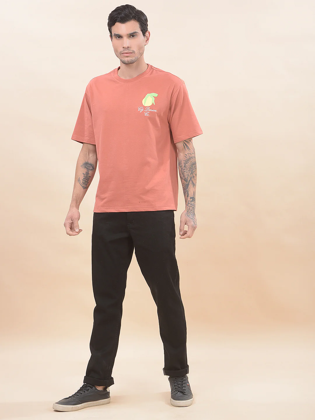 T-Shirt for Men | Breathable & Soft with Color Fastness Regular Fit Round Neck Poly Cotton Fabric Printed Pattern - Image 7