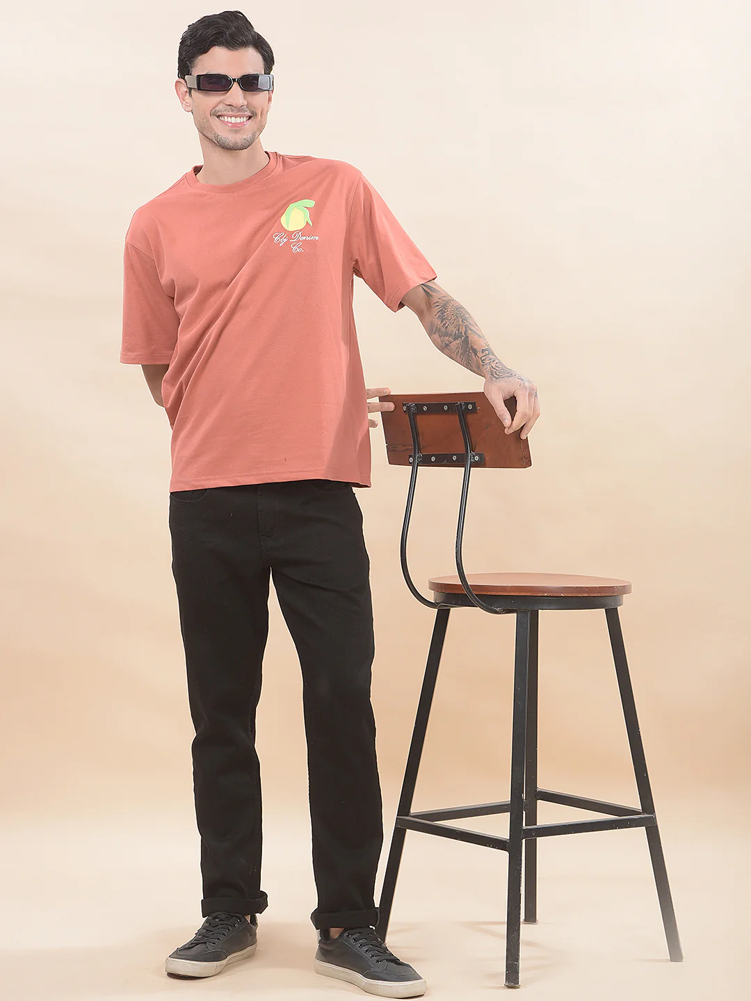 T-Shirt for Men | Breathable & Soft with Color Fastness Regular Fit Round Neck Poly Cotton Fabric Printed Pattern - Image 8