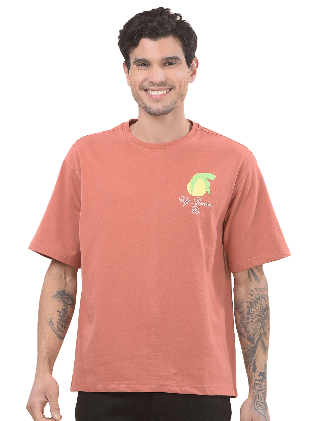 T-Shirt for Men | Breathable & Soft with Color Fastness Regular Fit Round Neck Poly Cotton Fabric Printed Pattern - Image 9