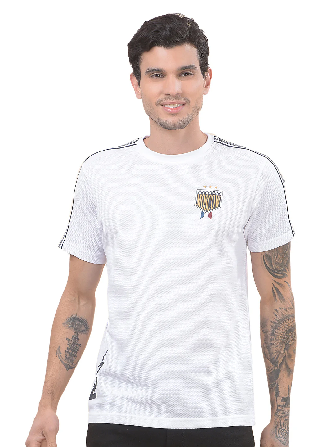 T-Shirt for Men | Breathable & Soft with Color Fastness Regular Fit Round Neck Poly Cotton Fabric Printed Pattern - Image 10