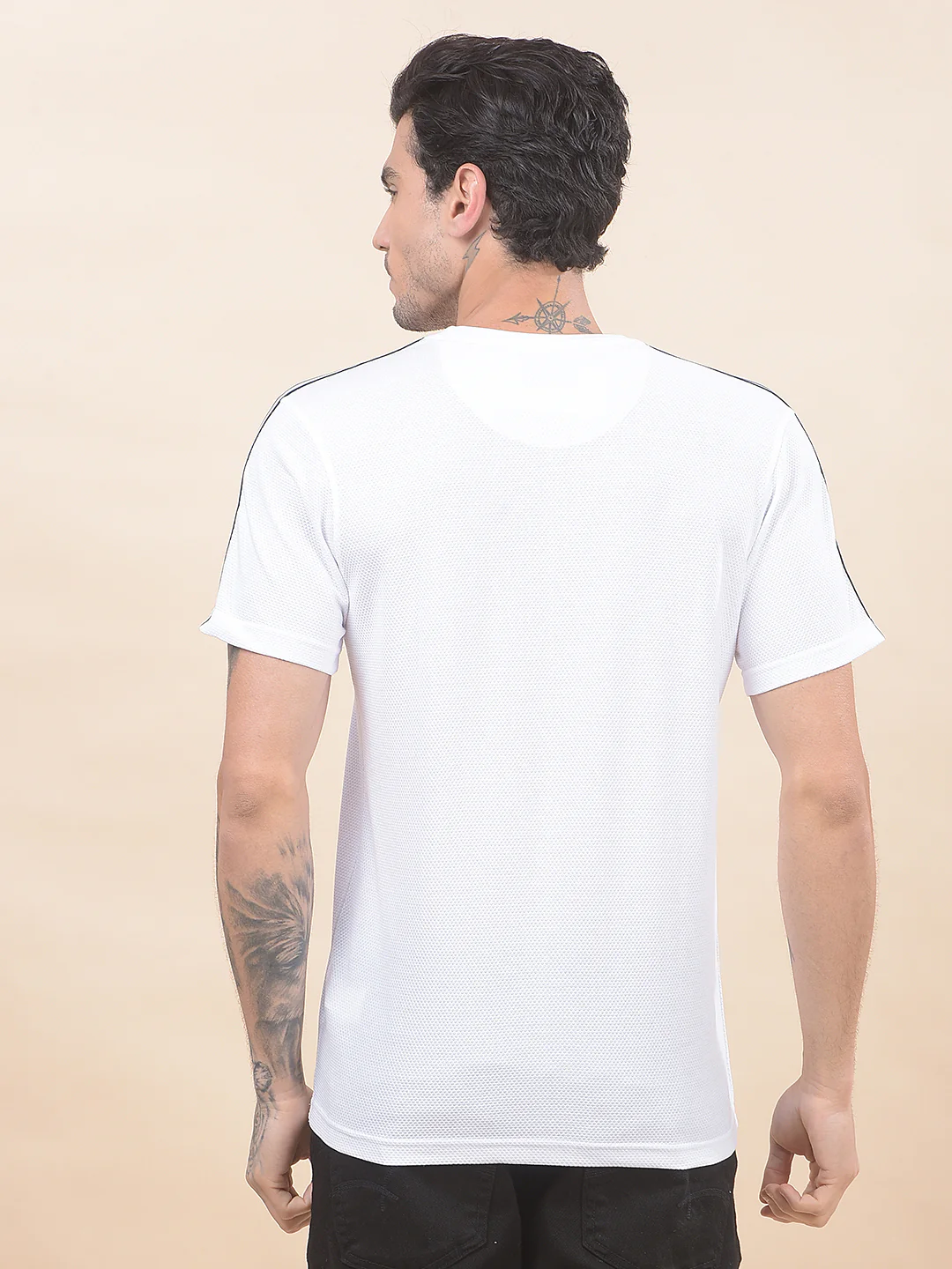 T-Shirt for Men | Breathable & Soft with Color Fastness Regular Fit Round Neck Poly Cotton Fabric Printed Pattern - Image 3