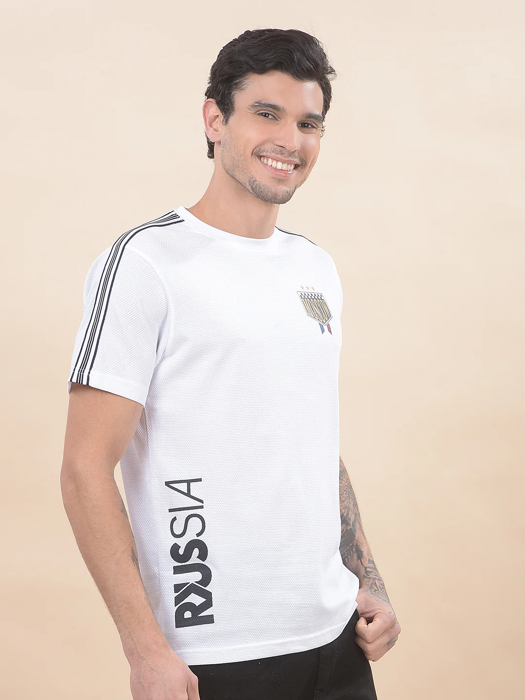T-Shirt for Men | Breathable & Soft with Color Fastness Regular Fit Round Neck Poly Cotton Fabric Printed Pattern - Image 5