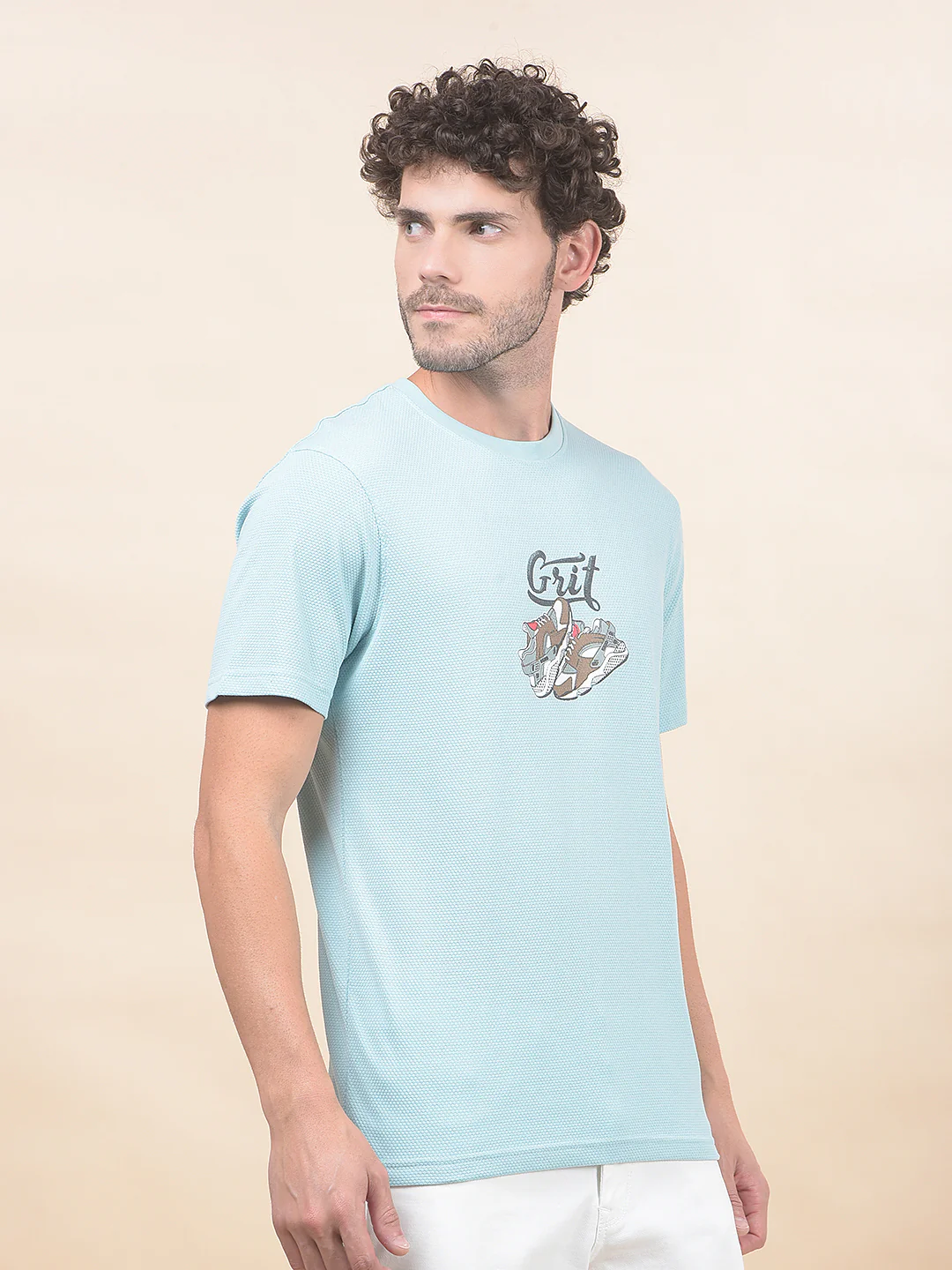 T-Shirt for Men | Breathable & Soft with Color Fastness Regular Fit Round Neck Poly Cotton Fabric Printed Pattern - Image 5