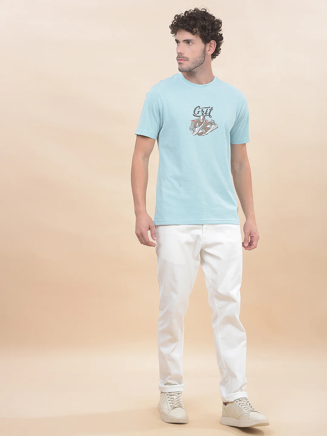 T-Shirt for Men | Breathable & Soft with Color Fastness Regular Fit Round Neck Poly Cotton Fabric Printed Pattern - Image 7