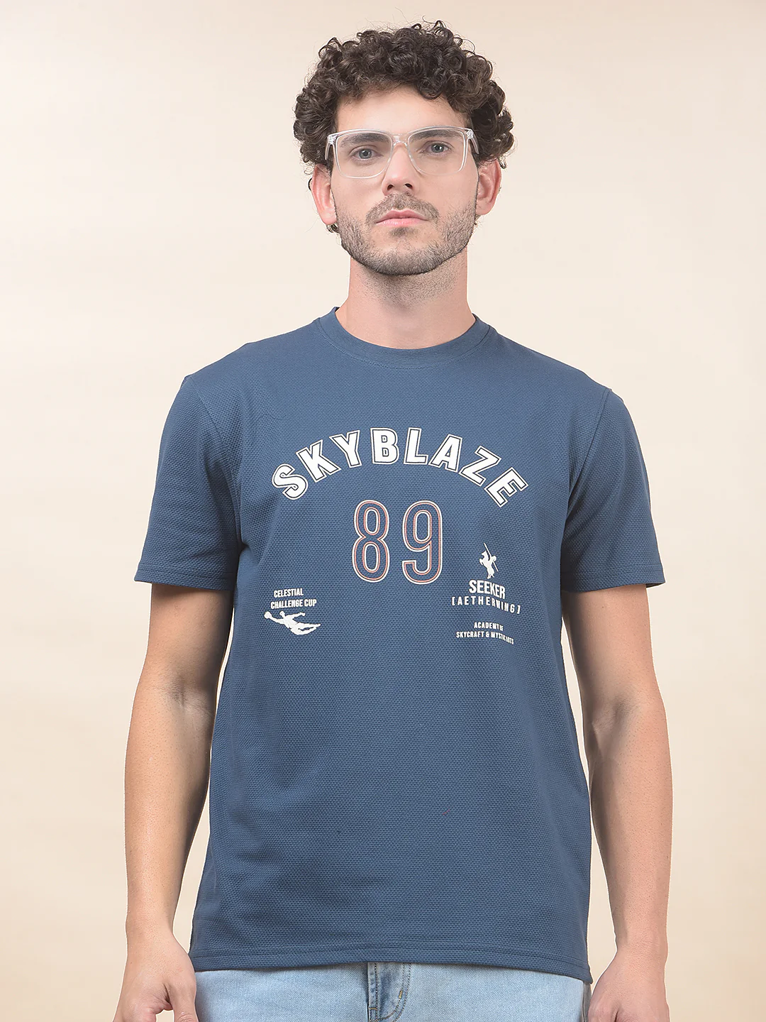 T-Shirt for Men | Breathable & Soft with Color Fastness Regular Fit Round Neck Poly Cotton Fabric Printed Pattern - Image 3