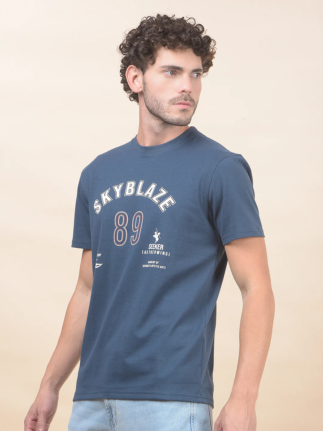 T-Shirt for Men | Breathable & Soft with Color Fastness Regular Fit Round Neck Poly Cotton Fabric Printed Pattern - Image 7