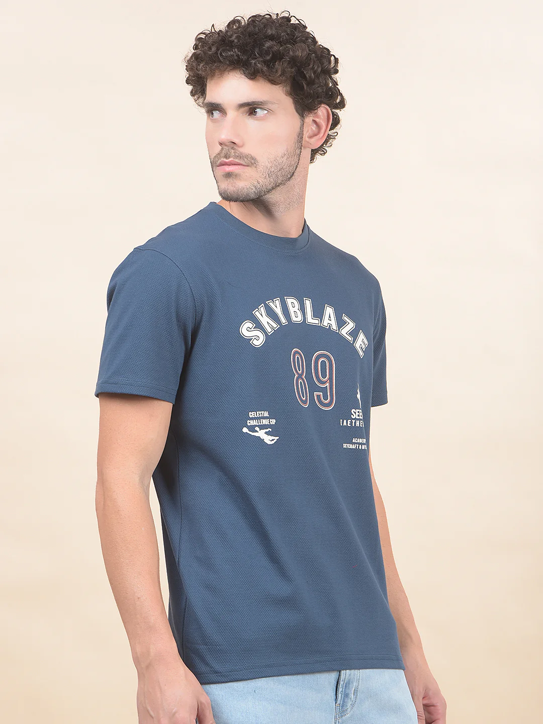 T-Shirt for Men | Breathable & Soft with Color Fastness Regular Fit Round Neck Poly Cotton Fabric Printed Pattern - Image 8