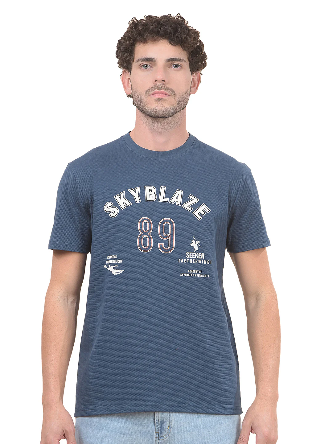T-Shirt for Men | Breathable & Soft with Color Fastness Regular Fit Round Neck Poly Cotton Fabric Printed Pattern - Image 9