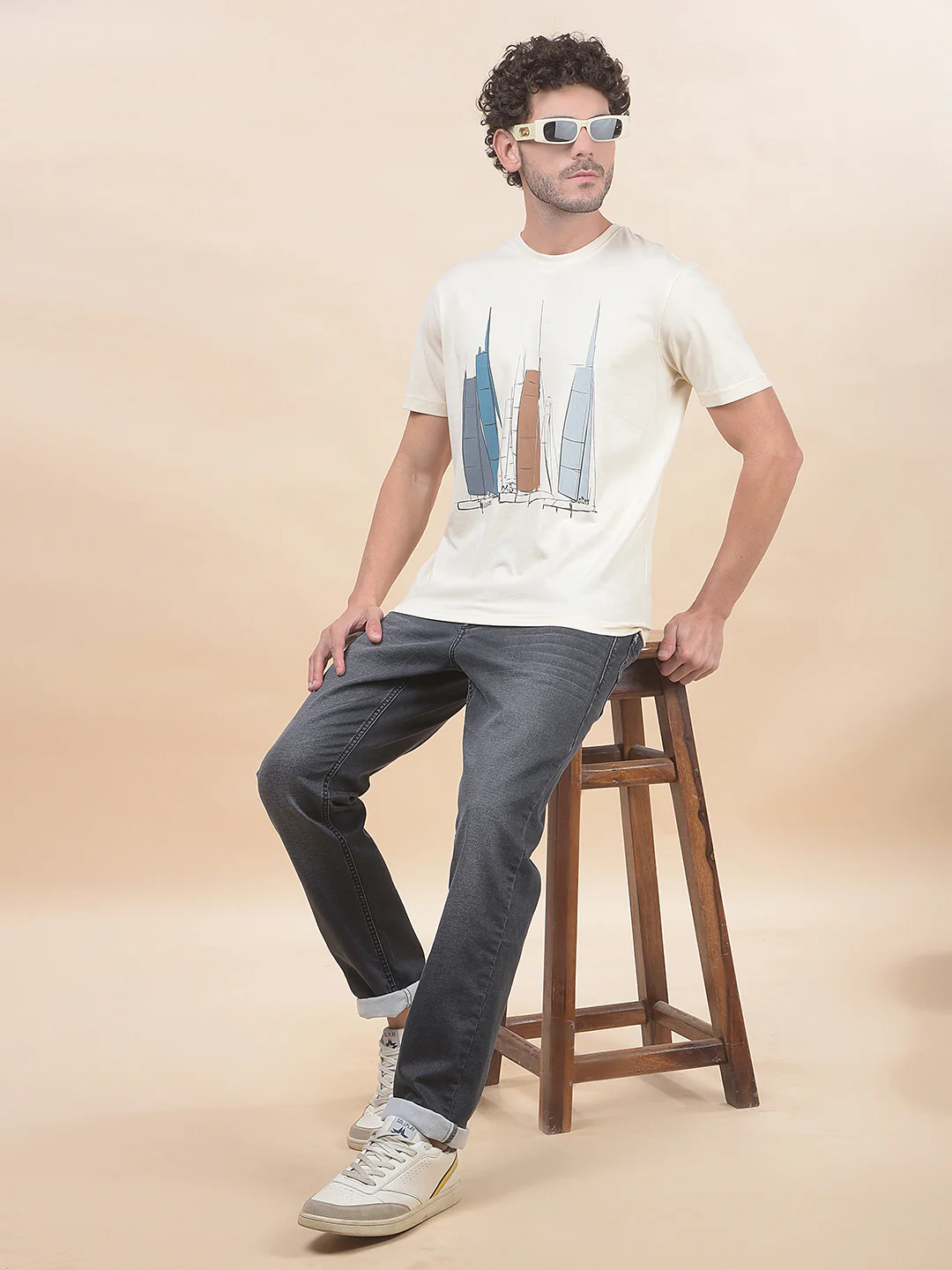 T-Shirt for Men | Breathable & Soft with Color Fastness Regular Fit Round Neck Poly Cotton Fabric Printed Pattern - Image 8