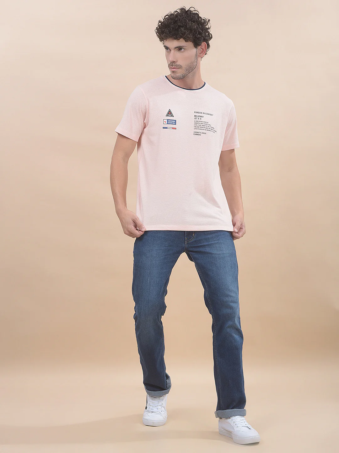 T-Shirt for Men | Breathable & Soft with Color Fastness Regular Fit Round Neck Poly Cotton Fabric Printed Pattern - Image 4