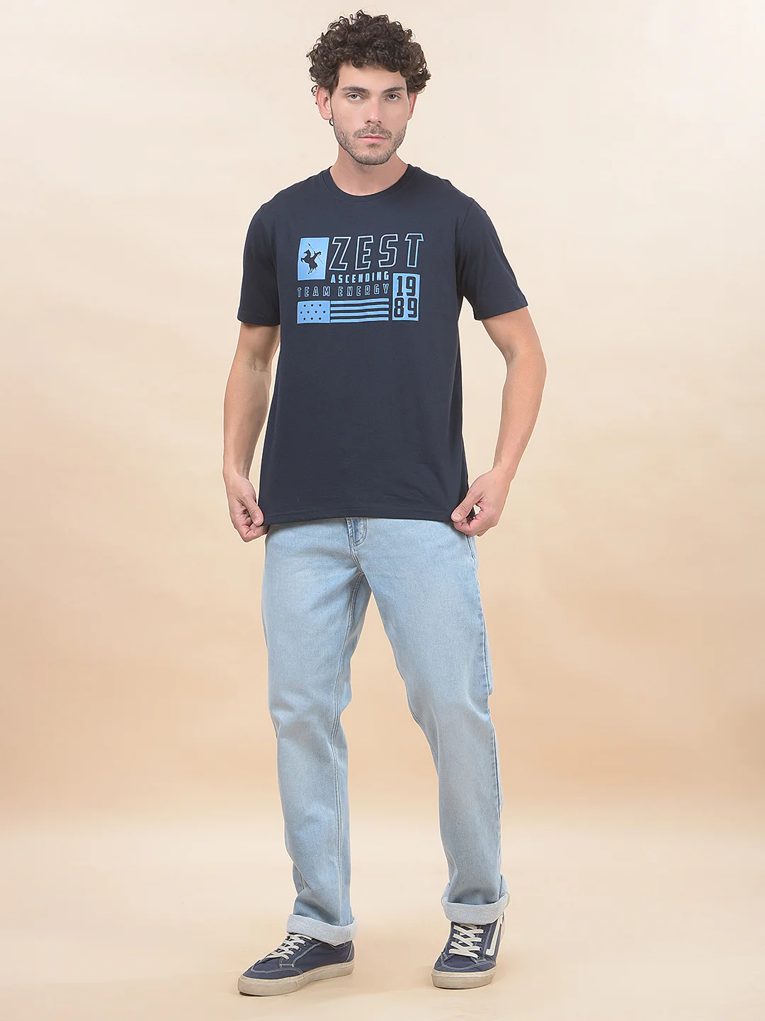 T-Shirt for Men | Breathable & Soft with Color Fastness Regular Fit Round Neck Poly Cotton Fabric Printed Pattern - Image 4